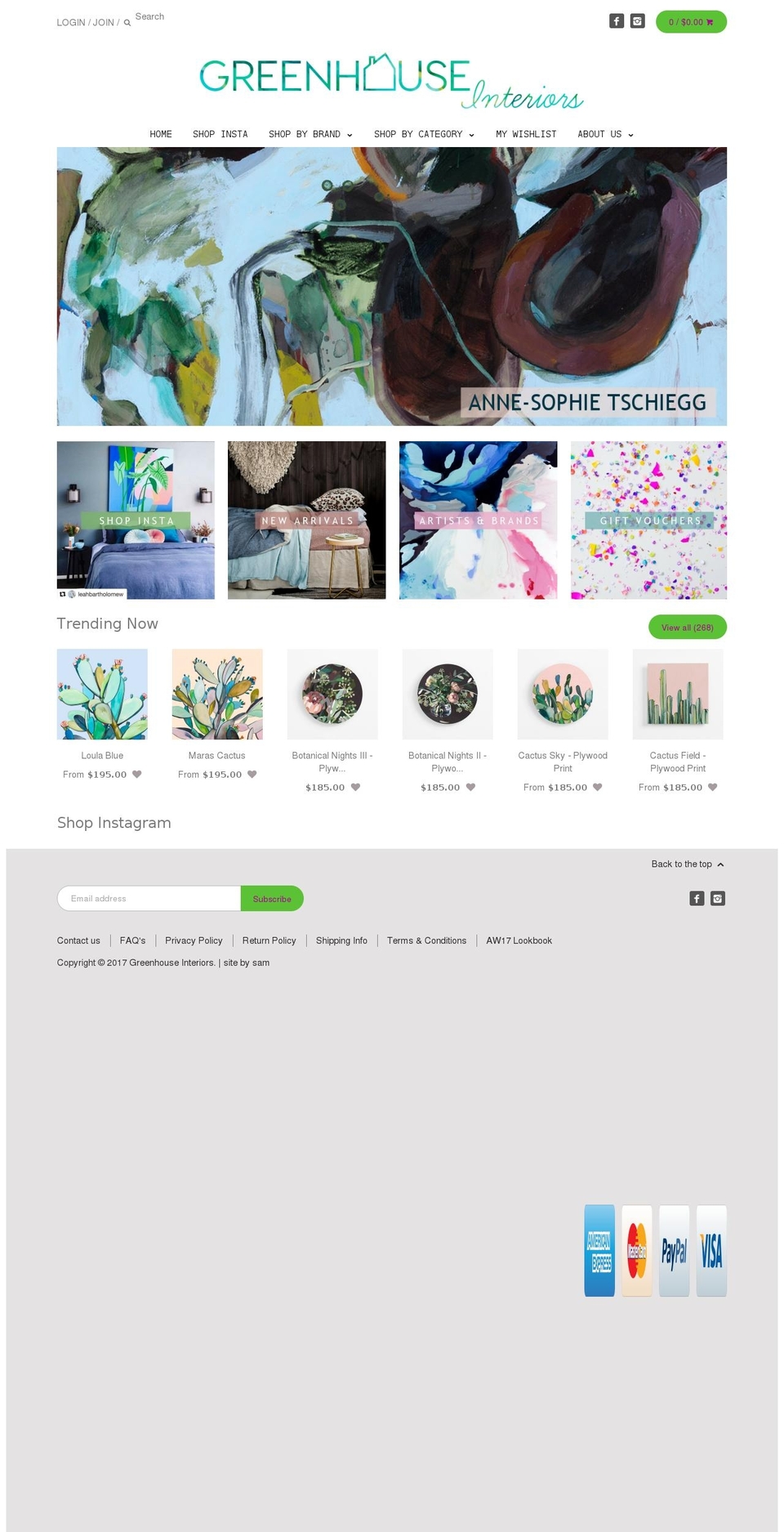 greenhouseinteriors.com.au shopify website screenshot