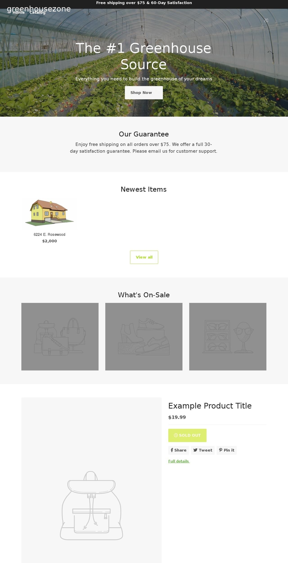 greenhousezone.com shopify website screenshot