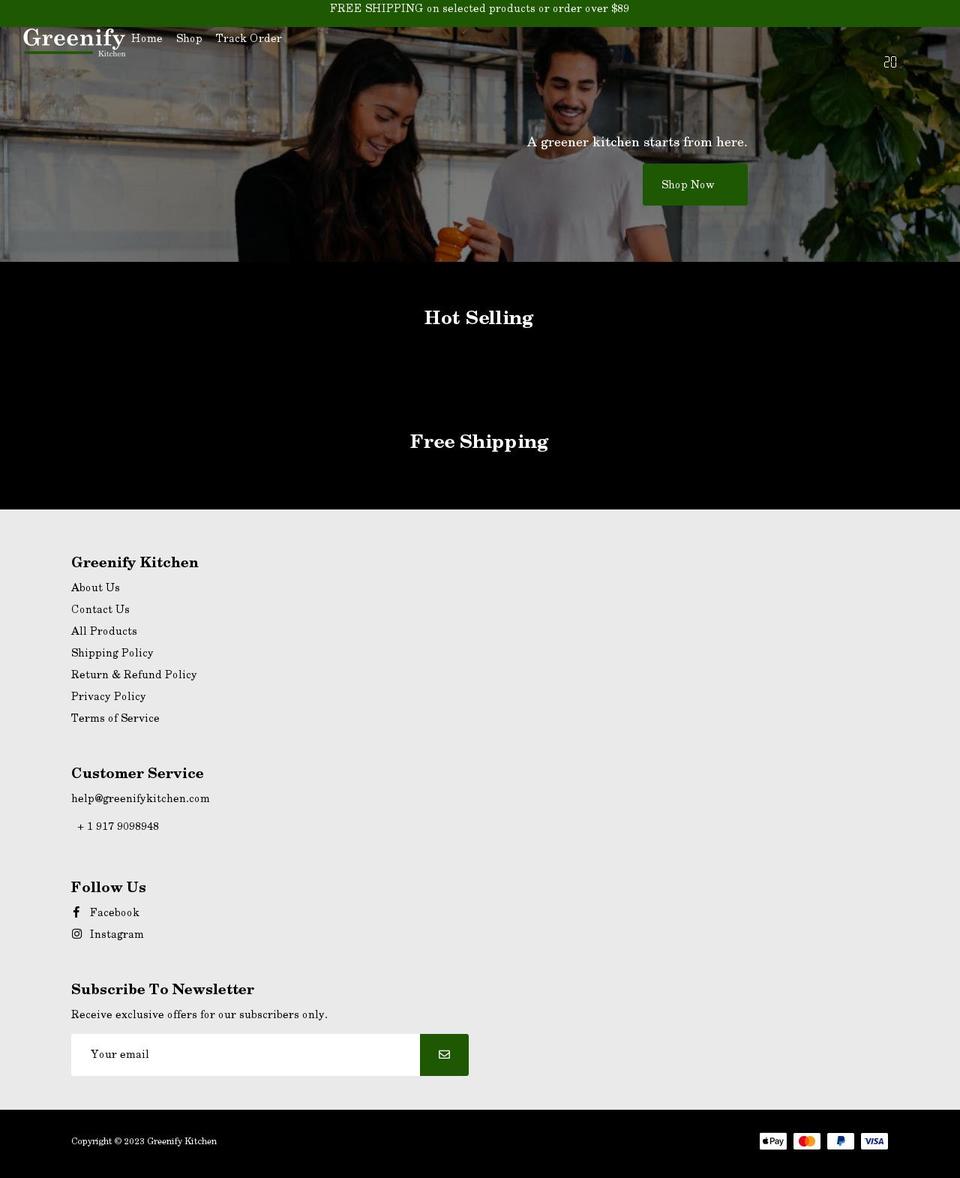 greenifykitchen.com shopify website screenshot