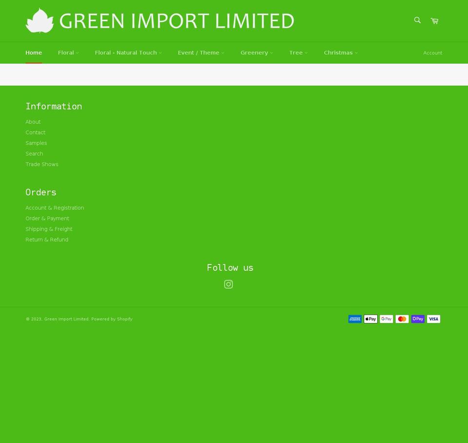 greenimport.net shopify website screenshot