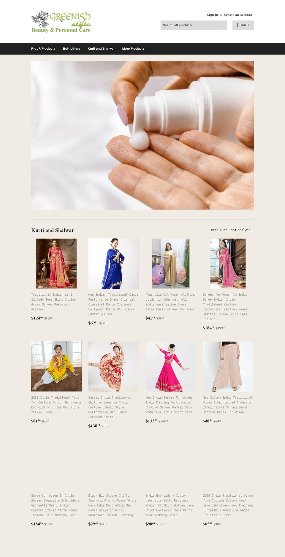greenishstyle.com shopify website screenshot