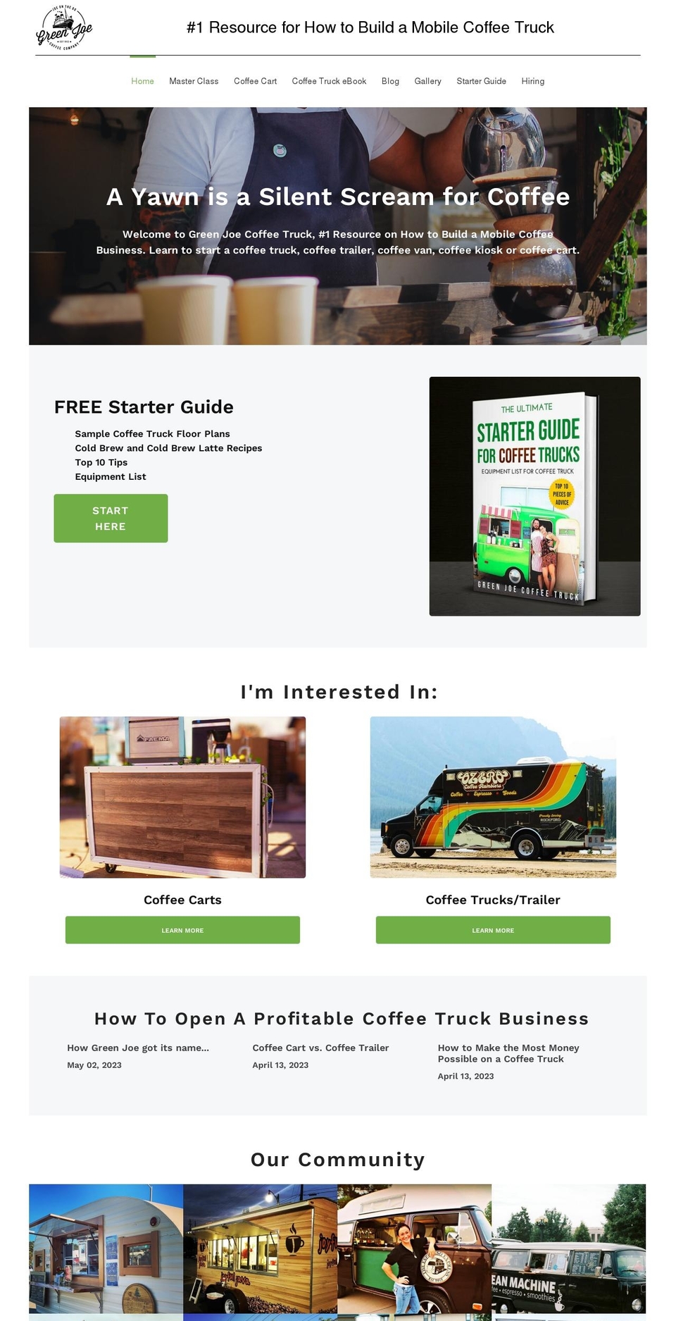 greenjoecoffeetruck.com shopify website screenshot