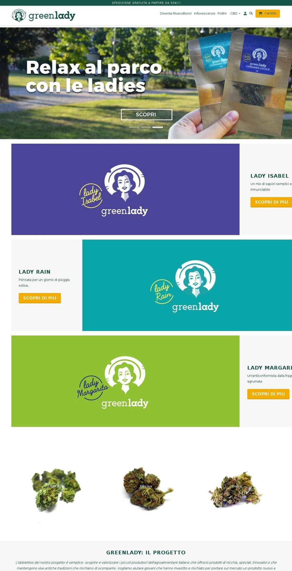 greenlady.it shopify website screenshot