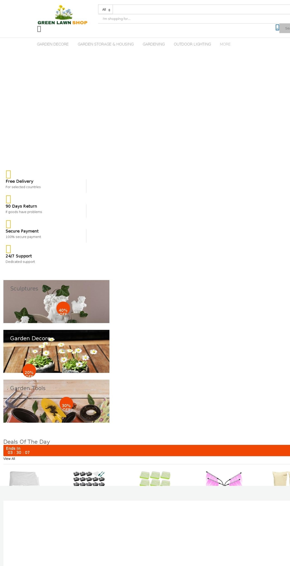 greenlawnshop.com — Shopify storefront screenshot