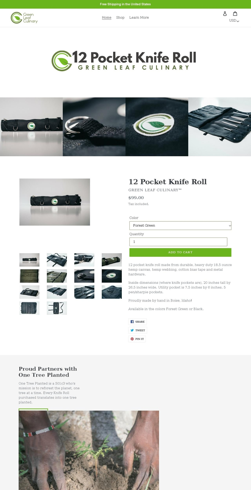 greenleafculinary.com shopify website screenshot