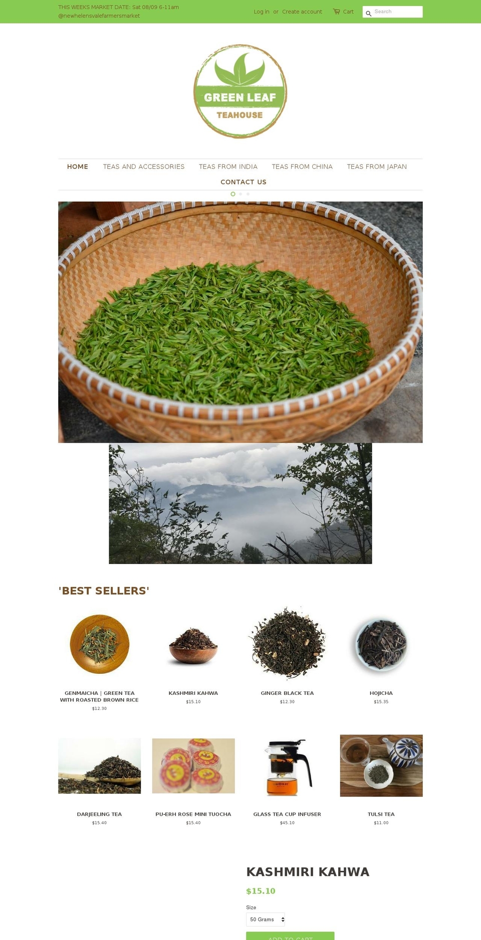 greenleafteahouse.com shopify website screenshot