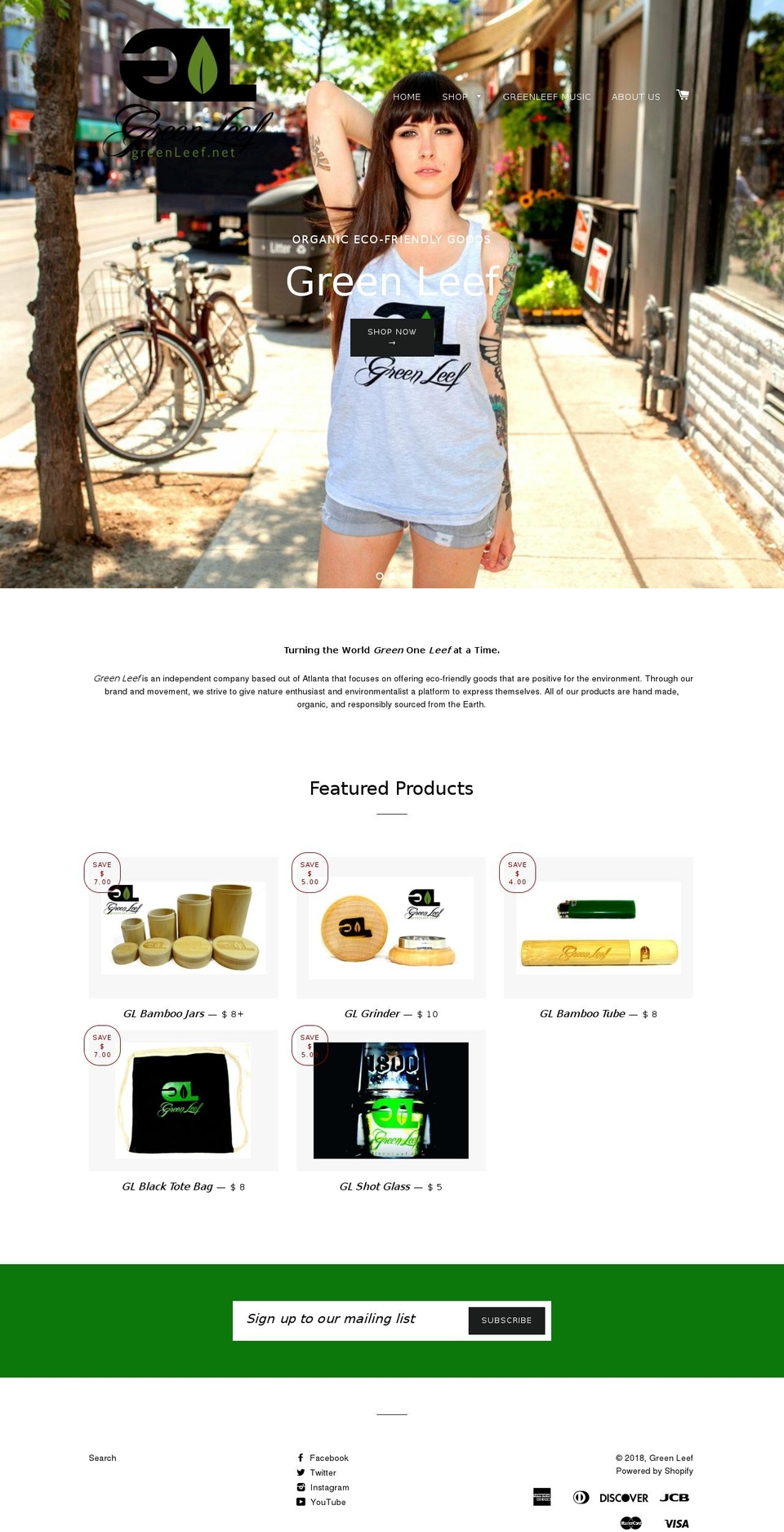 greenleef.net shopify website screenshot