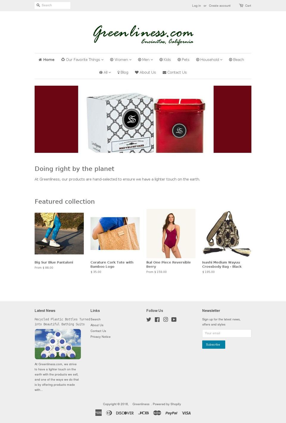 greenlieness.com — Shopify storefront screenshot