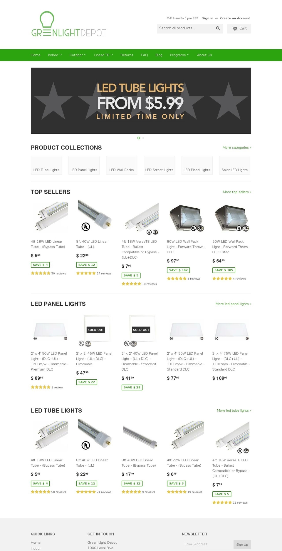 greenlightdepot.com shopify website screenshot