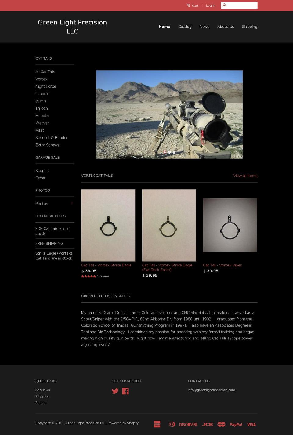greenlightprecision.com shopify website screenshot