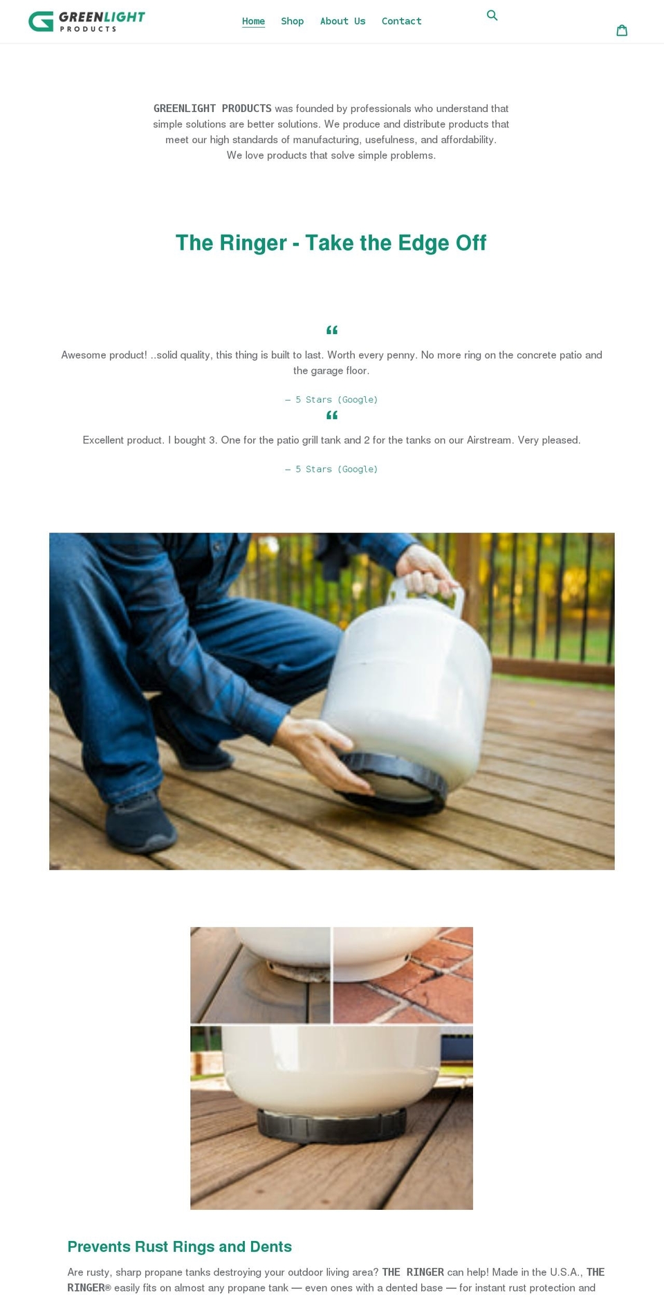 greenlightproducts.com shopify website screenshot
