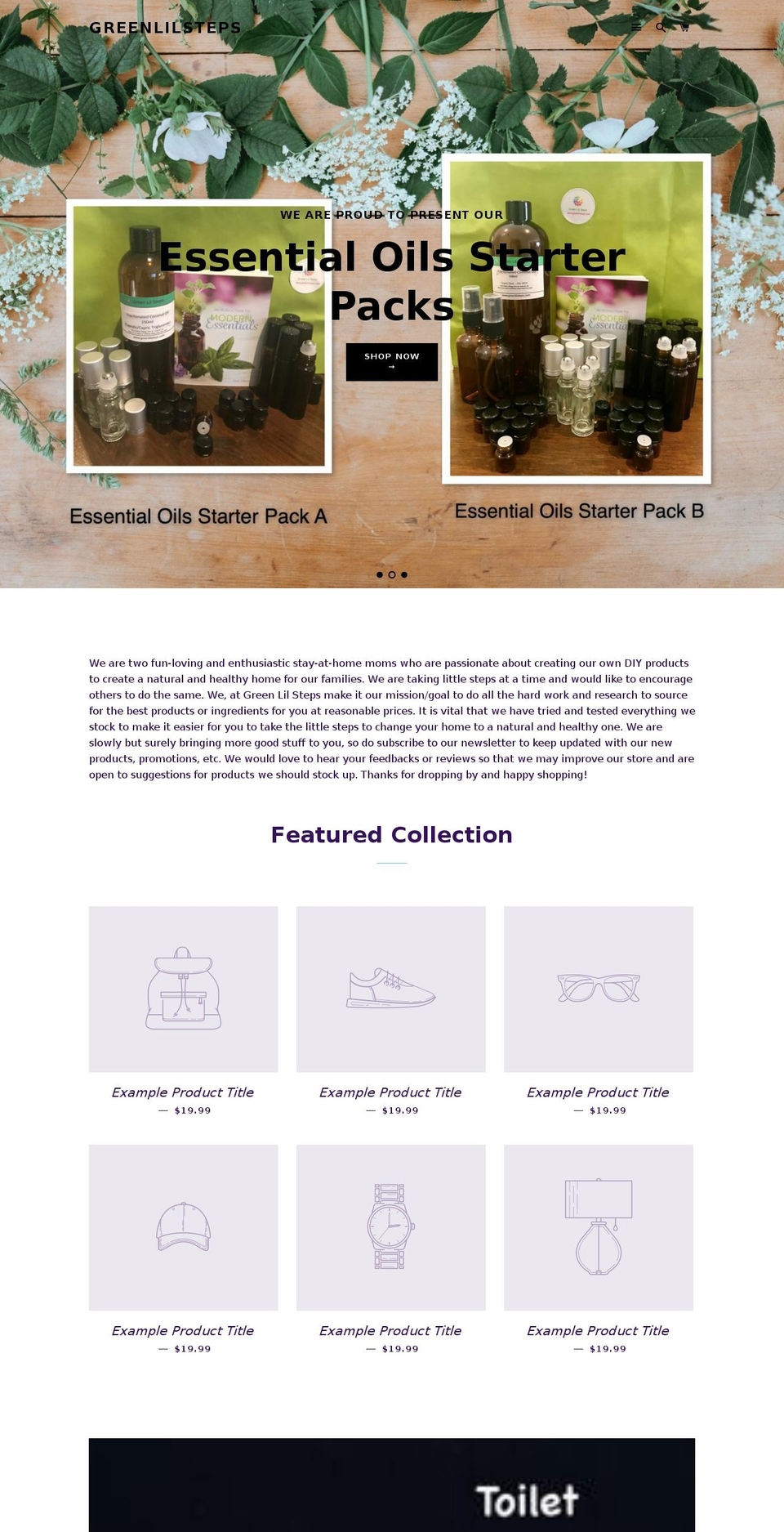 greenlilsteps.com — Shopify storefront screenshot