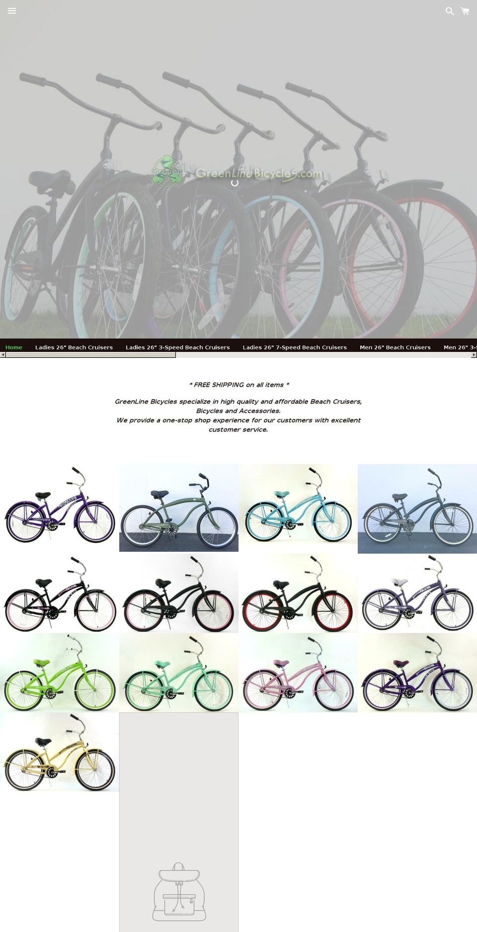 greenlinebicycleoutlet.com shopify website screenshot