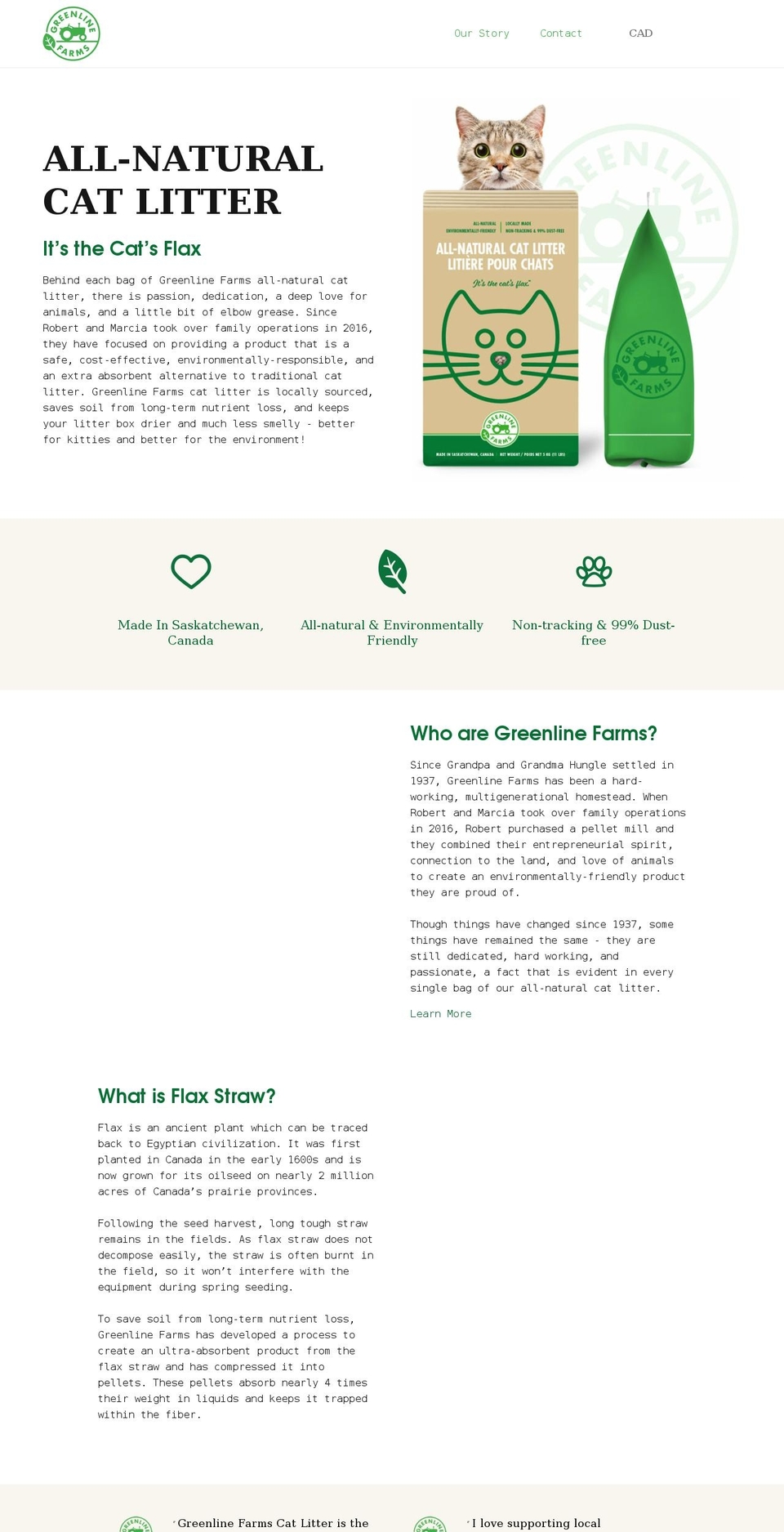 greenlinefarms.ca shopify website screenshot