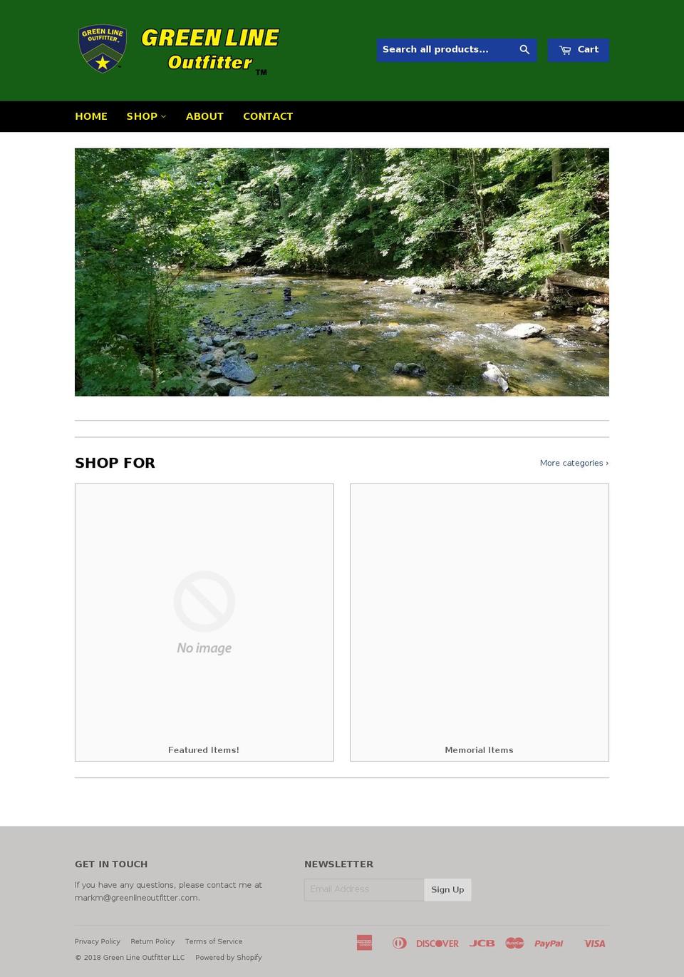 greenlineoutfitter.com — Shopify storefront screenshot
