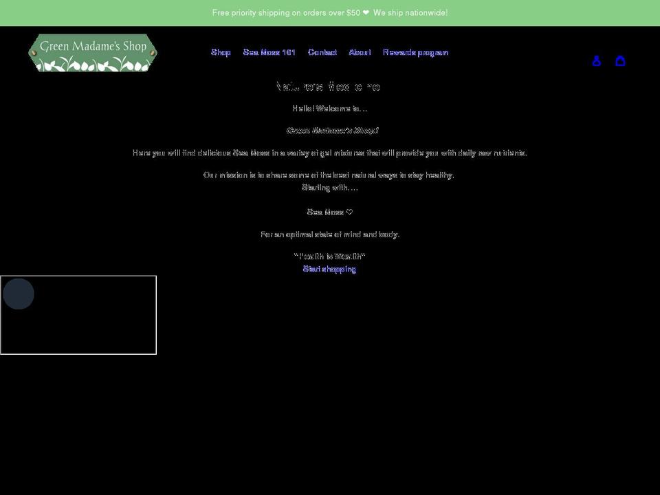 greenmadame.earth shopify website screenshot