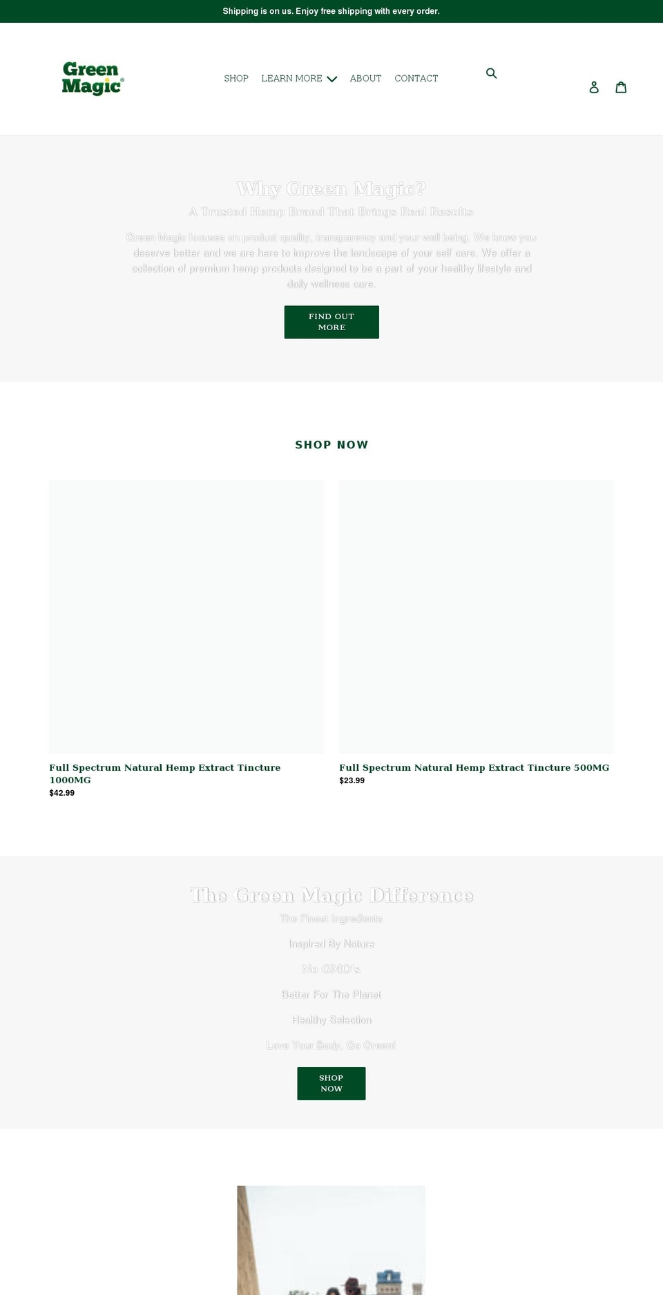 greenmagicshop.com shopify website screenshot