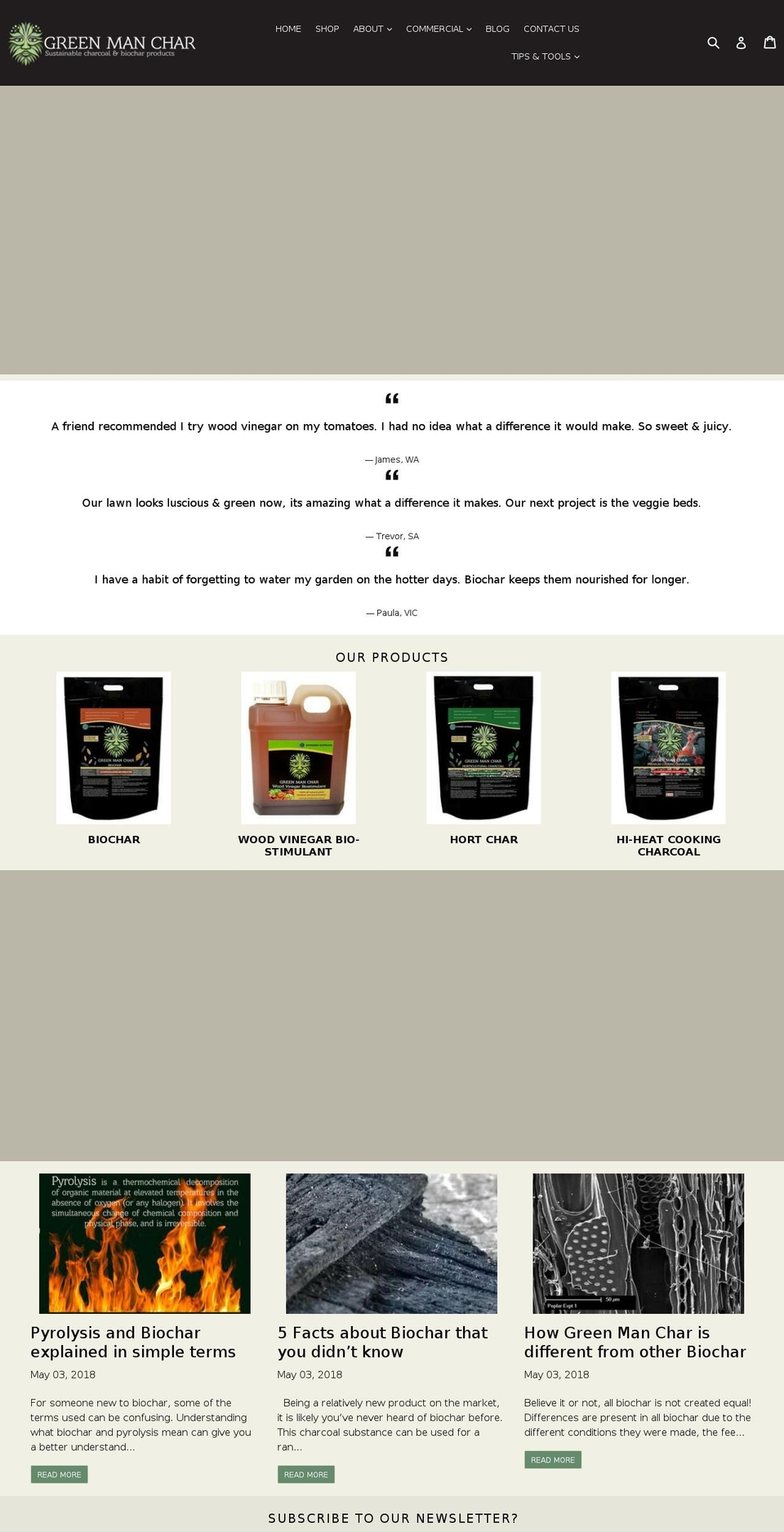 greenmanchar.com.au shopify website screenshot