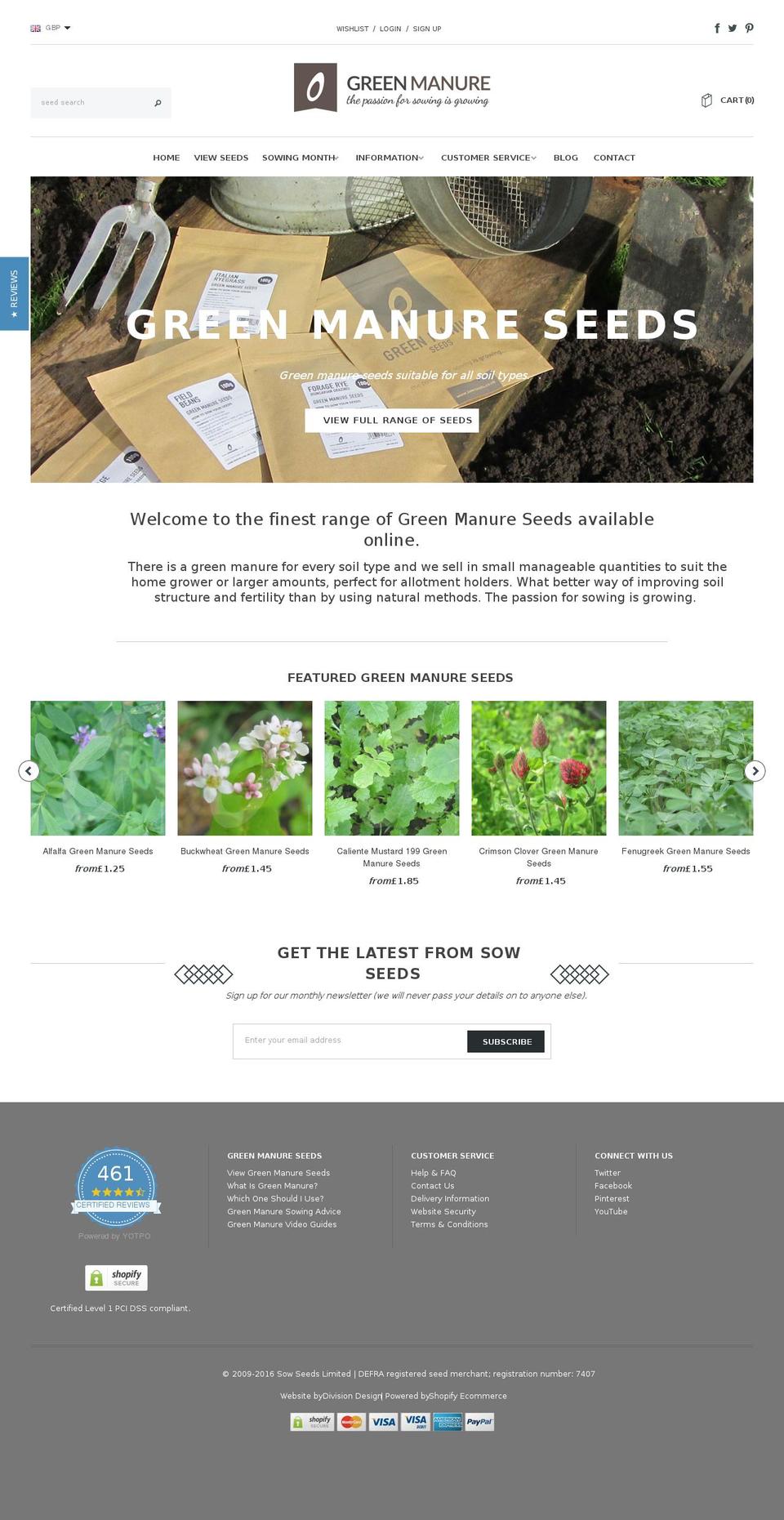 greenmanure.co.uk shopify website screenshot