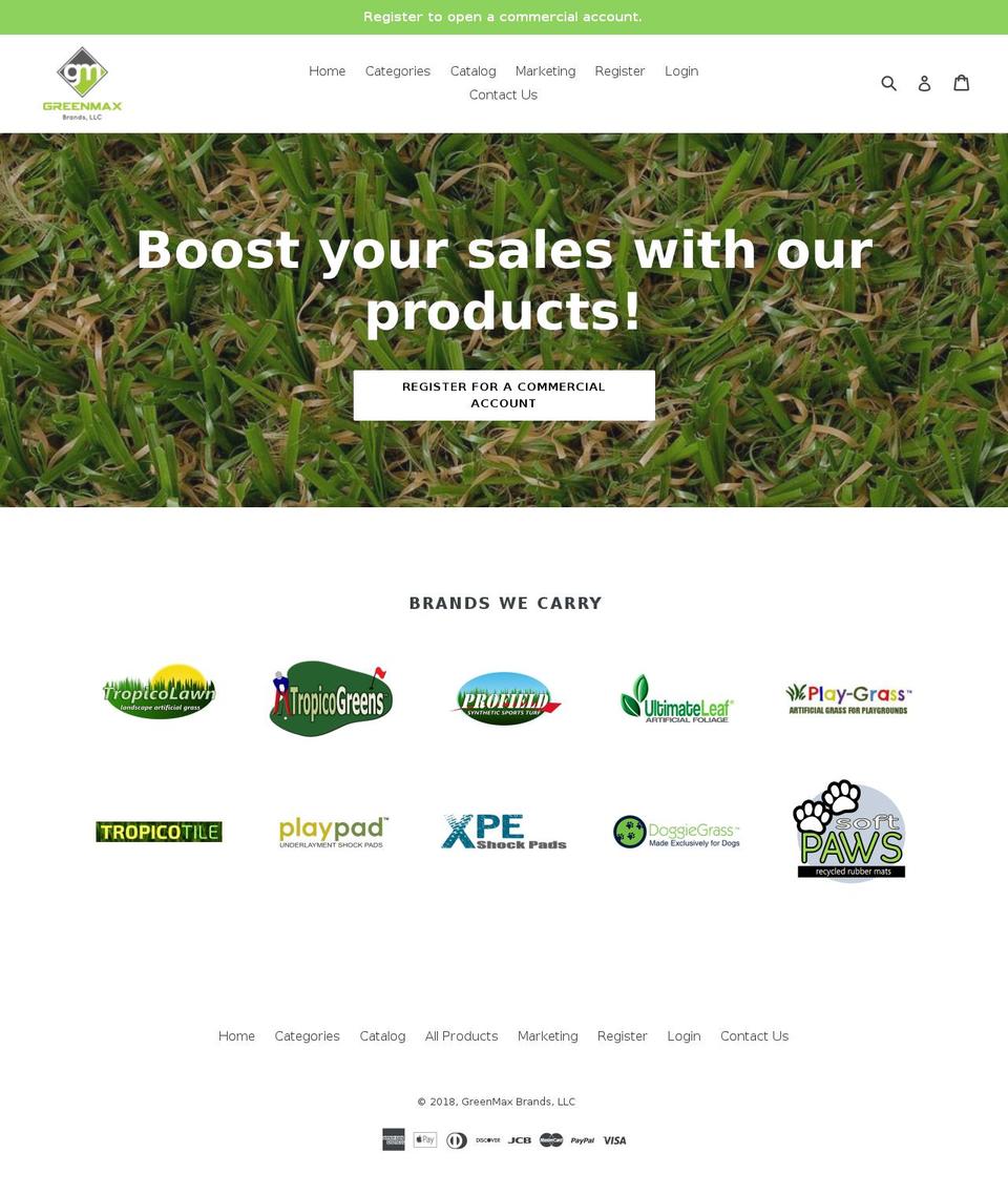 greenmaxbrands.com shopify website screenshot