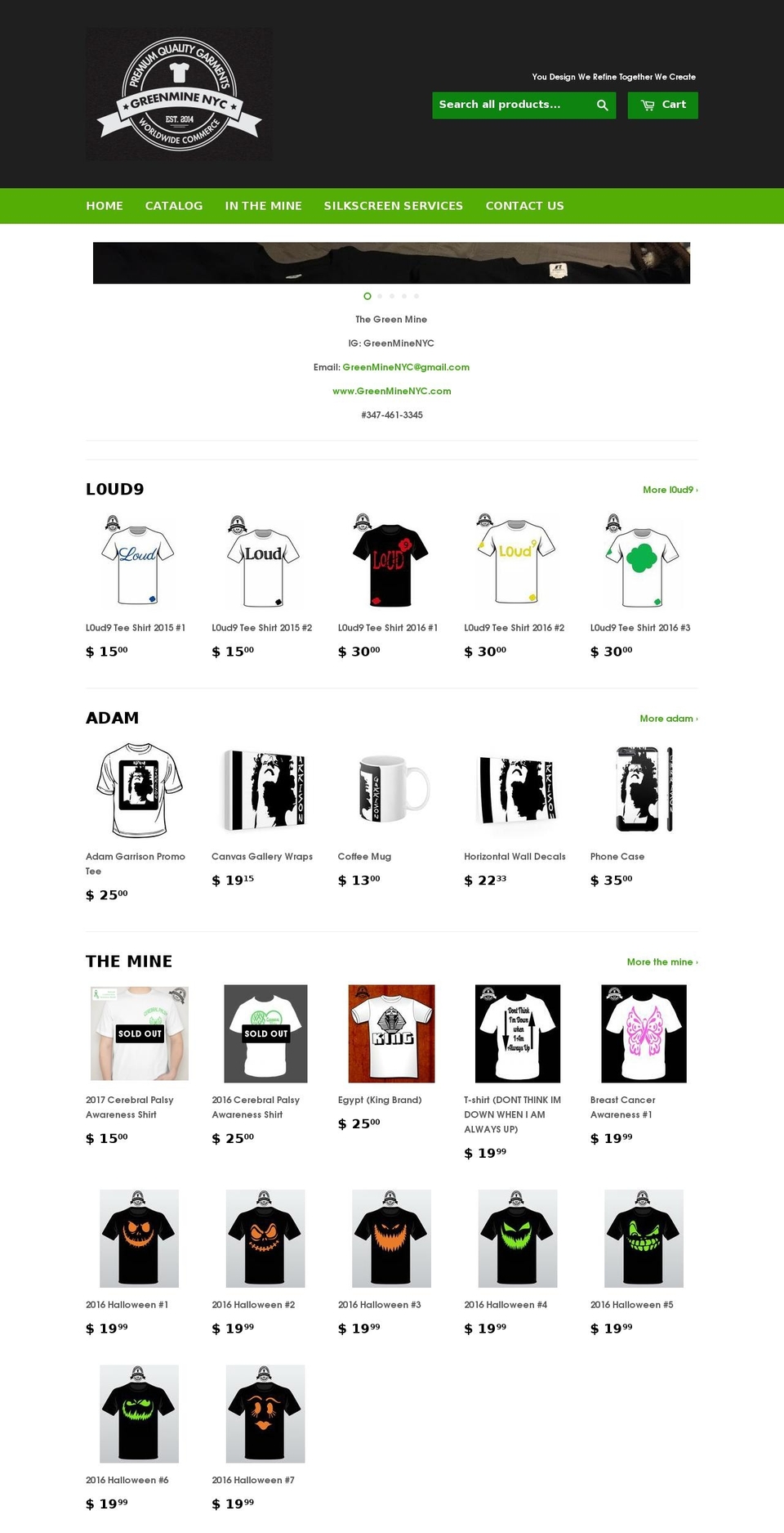 greenminenyc.com shopify website screenshot