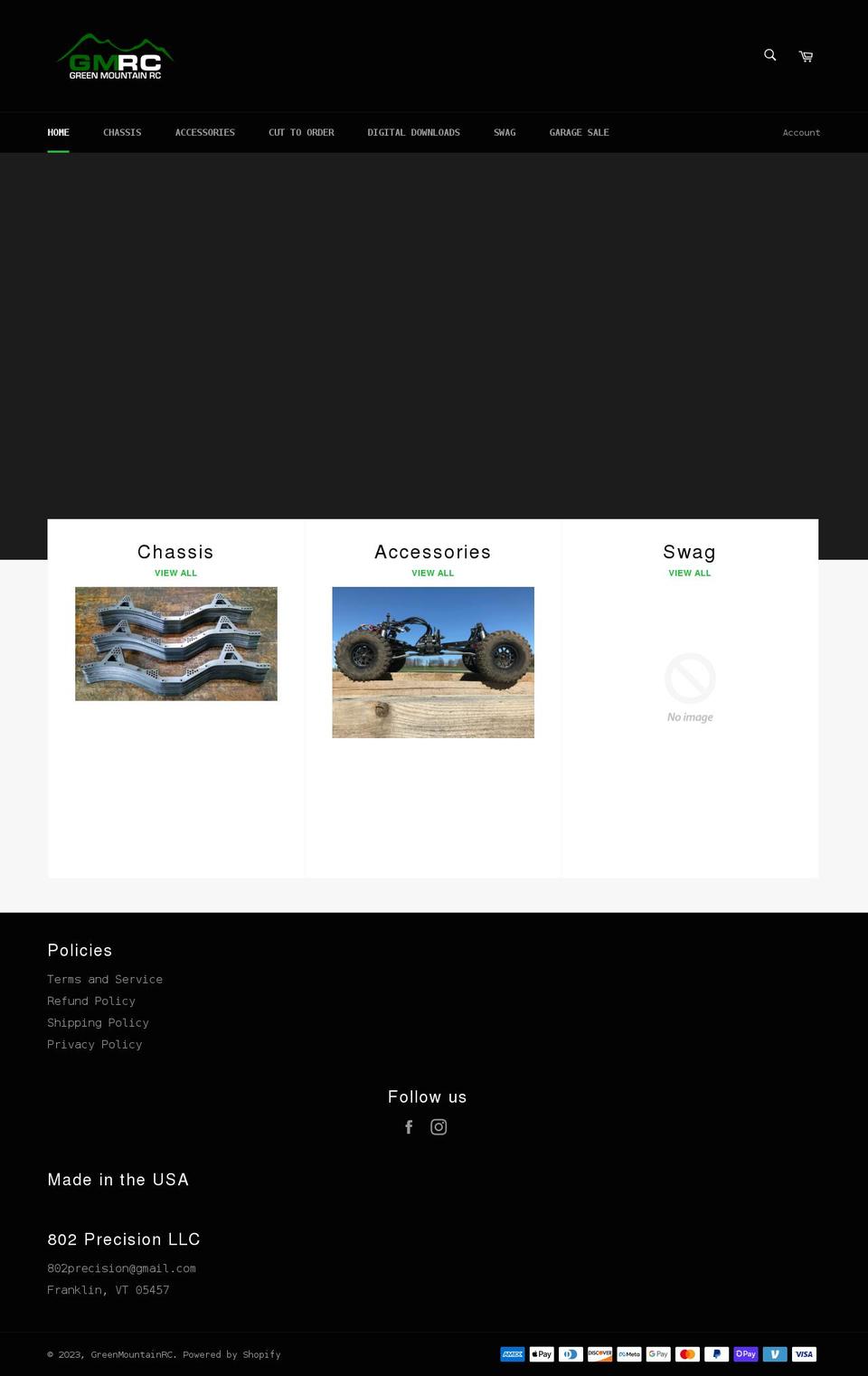 greenmountain-rc.com shopify website screenshot