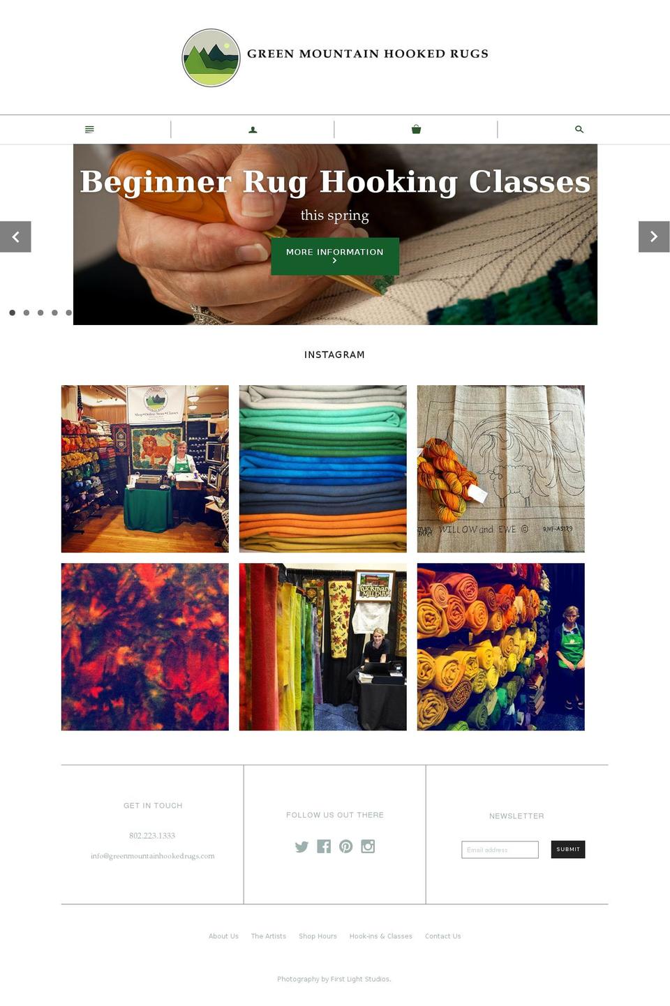 greenmountainrugschool.com shopify website screenshot