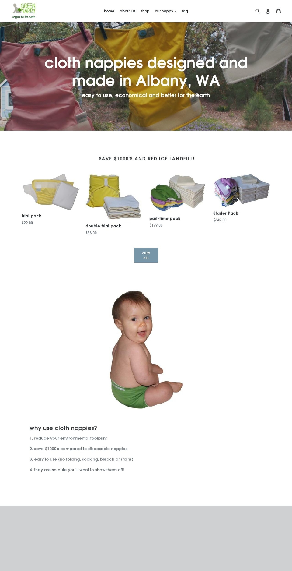 greennappy.com.au shopify website screenshot
