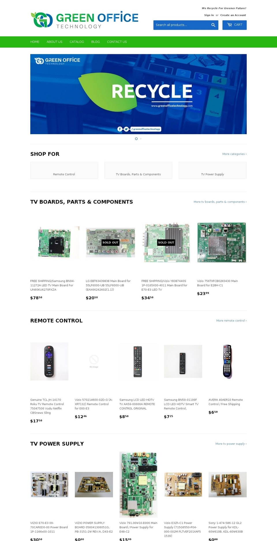greenofficetechnology.com — Shopify storefront screenshot