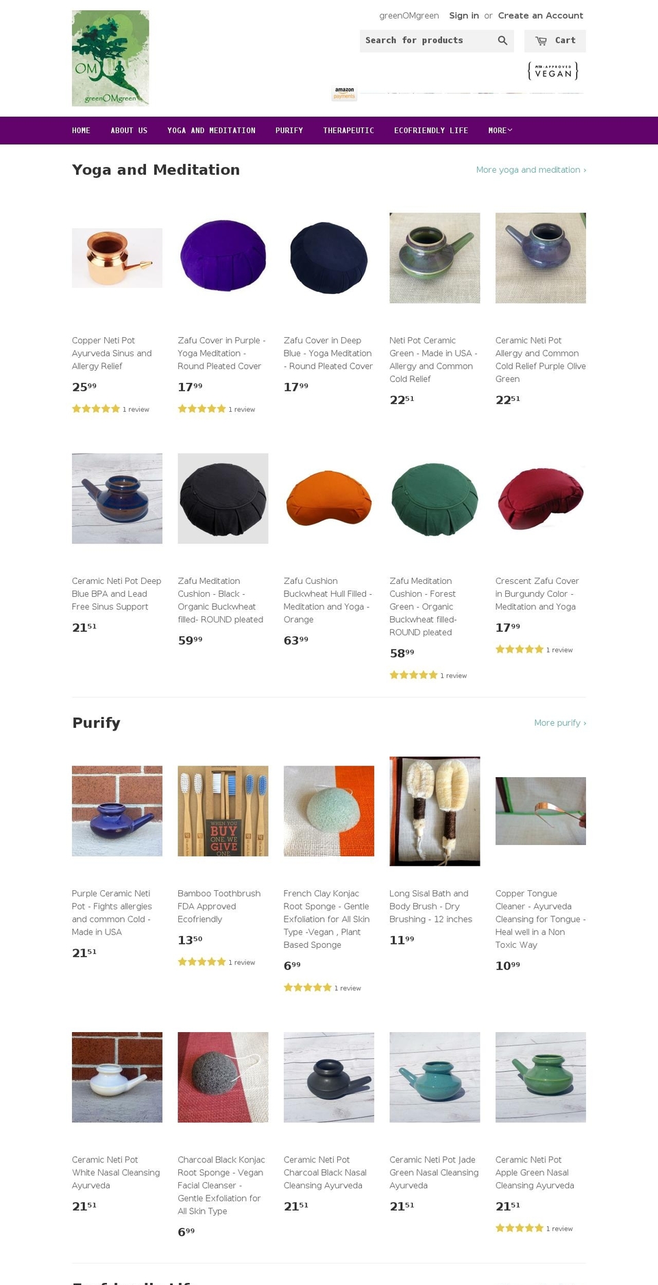 greenomgreen.com shopify website screenshot