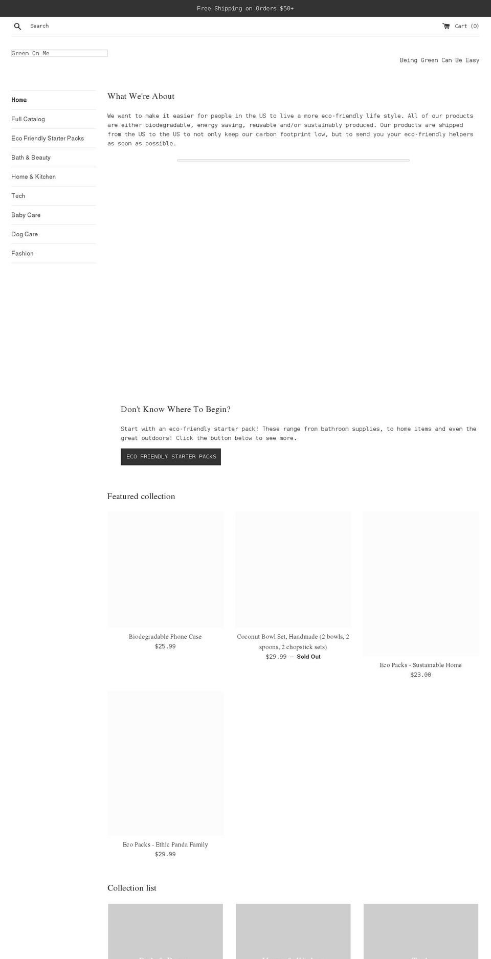 greenonme.com shopify website screenshot