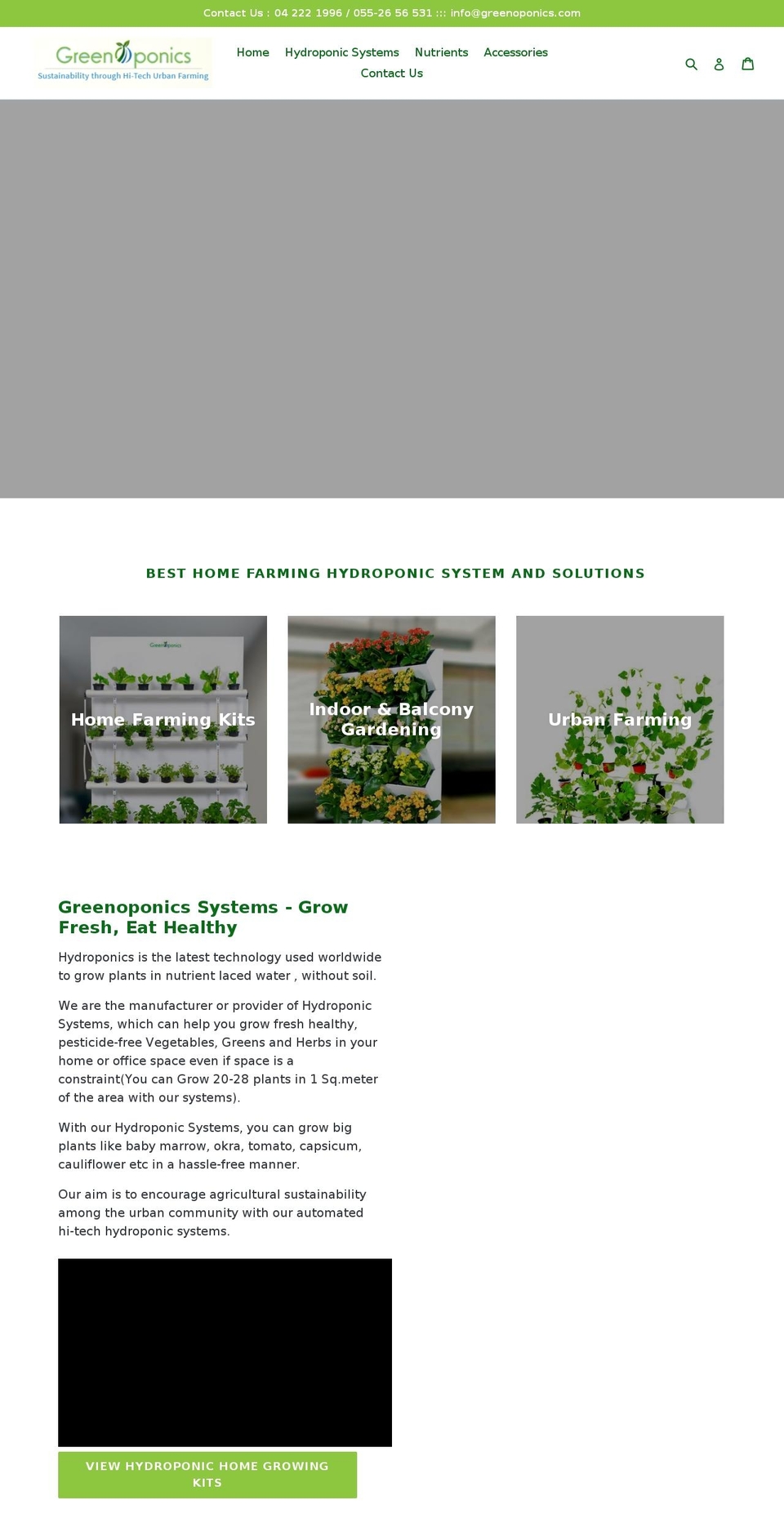 greenoponics.com — Shopify storefront screenshot