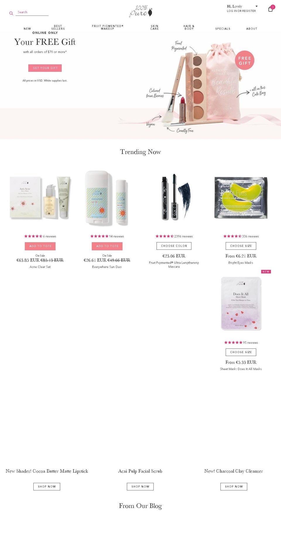 greenorganicbeauty.com — Shopify storefront screenshot