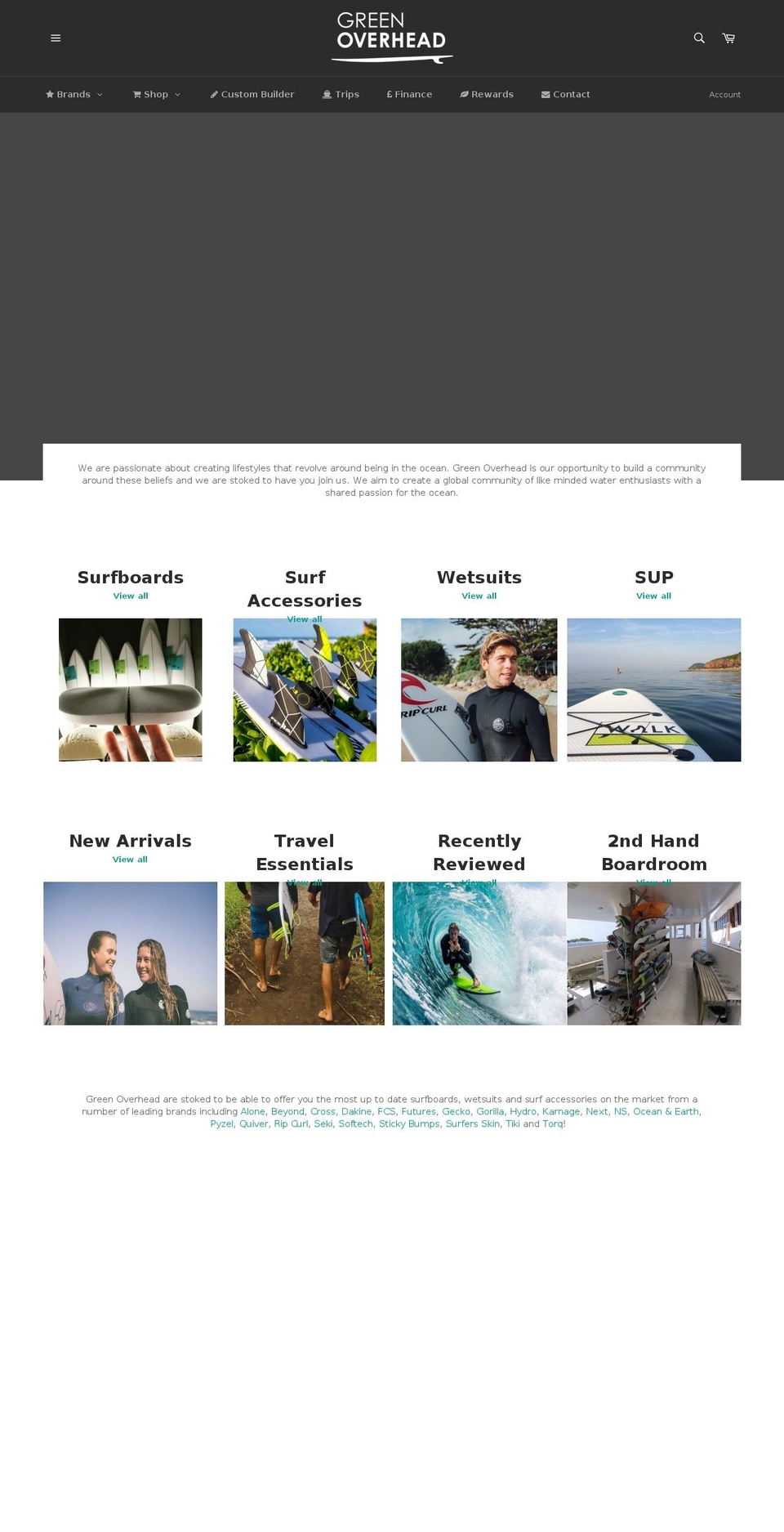 greenoverwatersports.com shopify website screenshot