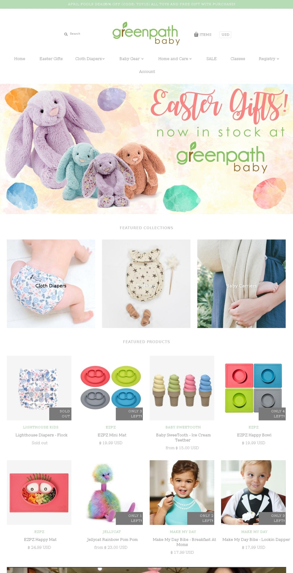 greenpathbaby.com shopify website screenshot