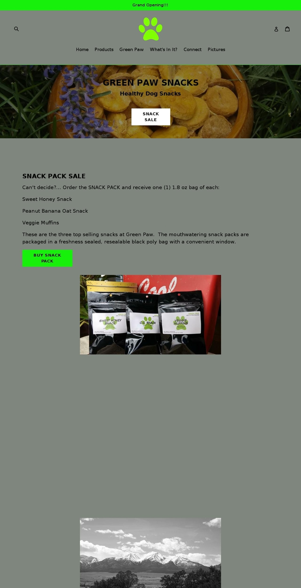 greenpawsnacks.com — Shopify storefront screenshot