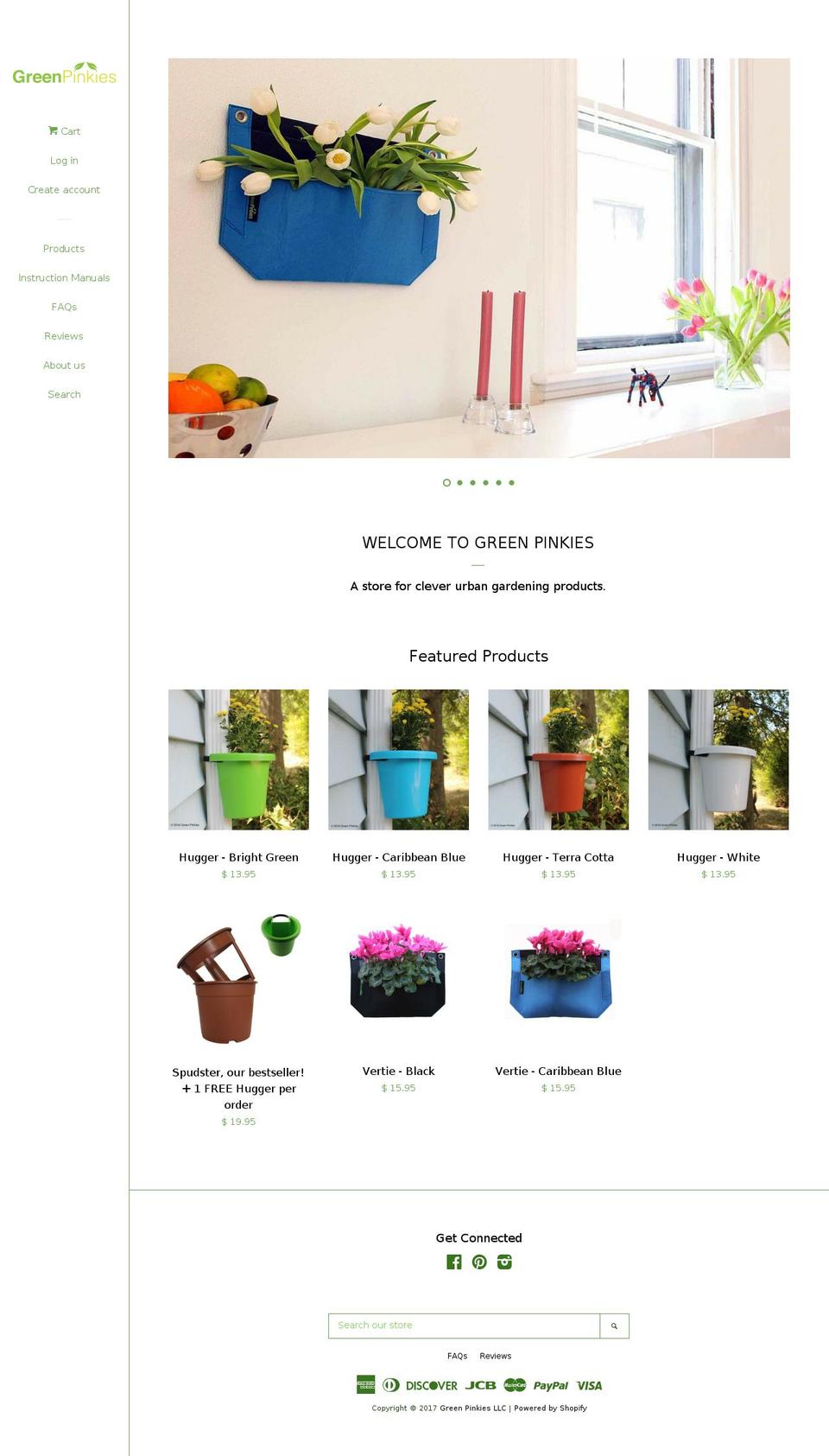 Spring Shopify theme site example greenpinkies.com