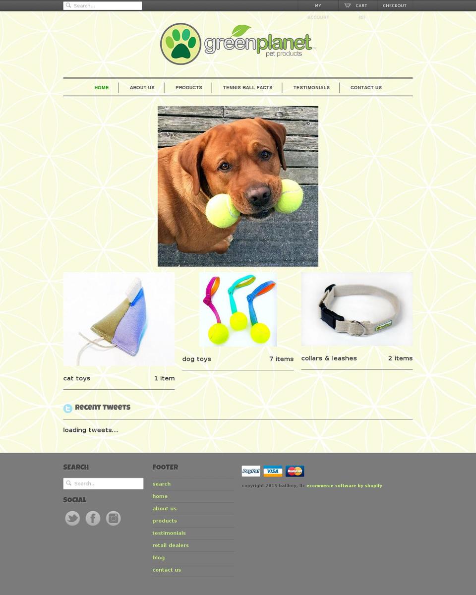 greenplanetpetproducts.com shopify website screenshot