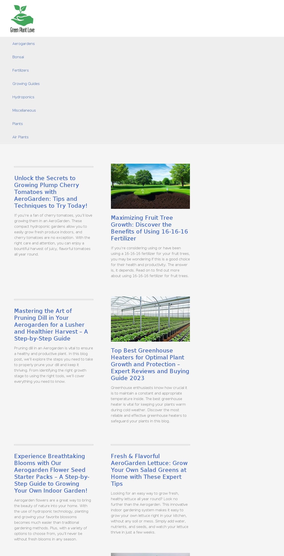 greenplantlove.com — Shopify storefront screenshot