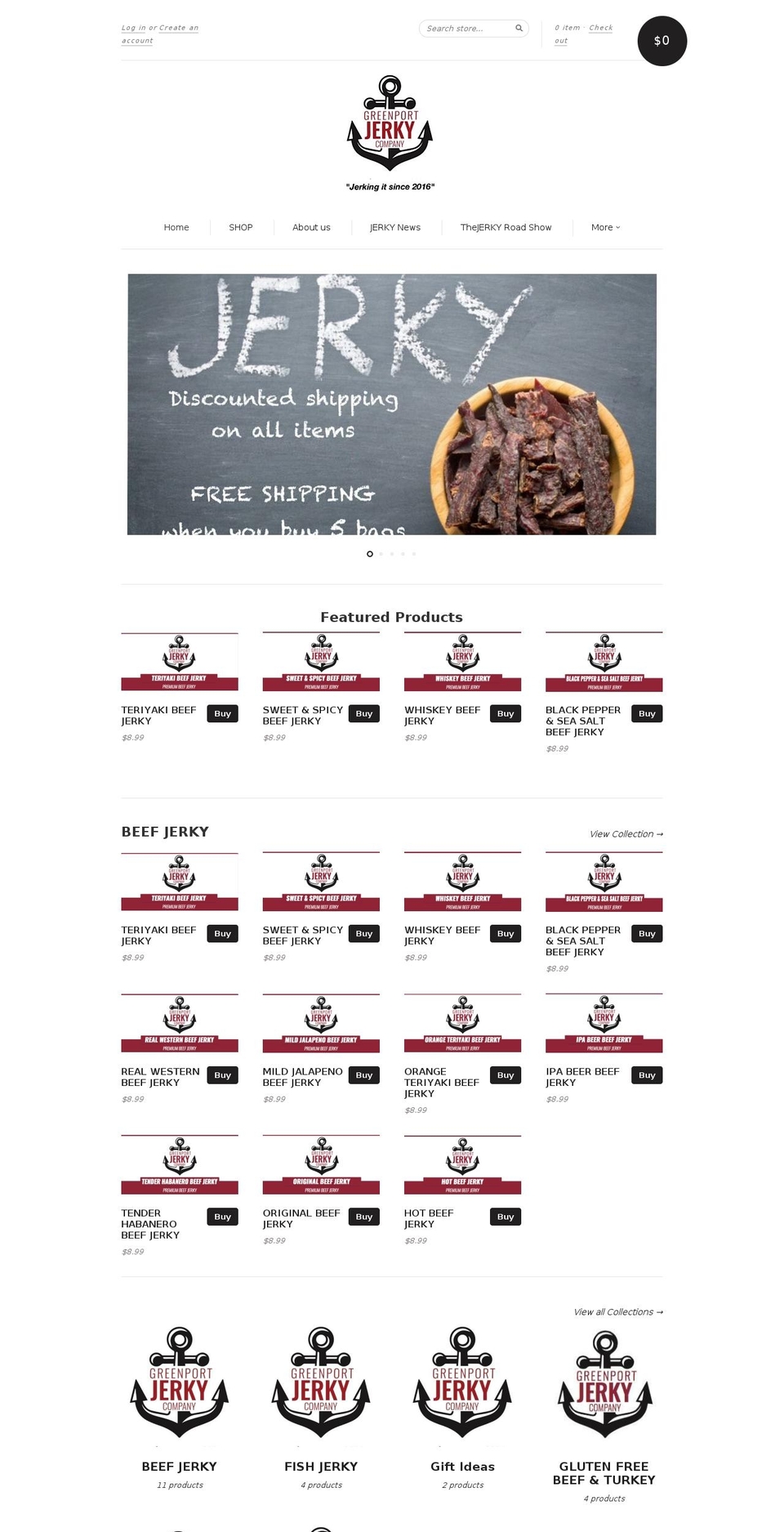 greenportjerky.com shopify website screenshot