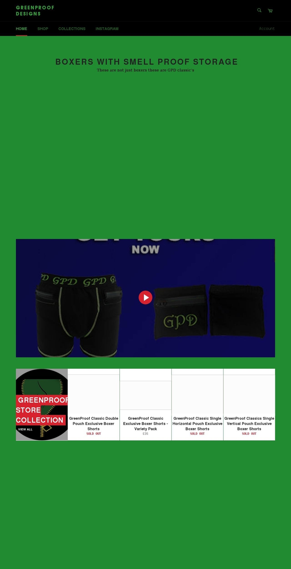 greenproofdesigns.com shopify website screenshot