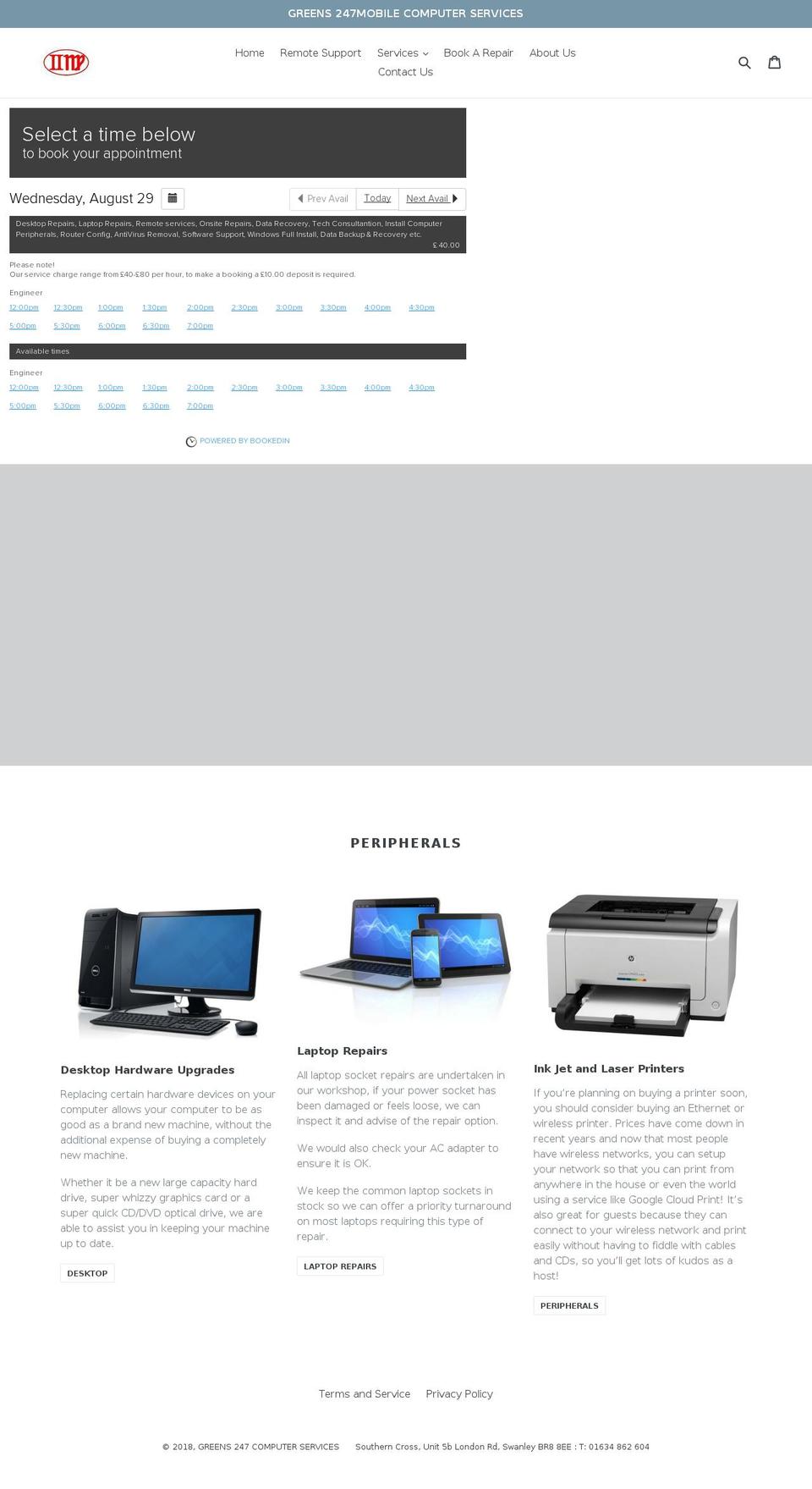 greens247computerservice.com — Shopify storefront screenshot