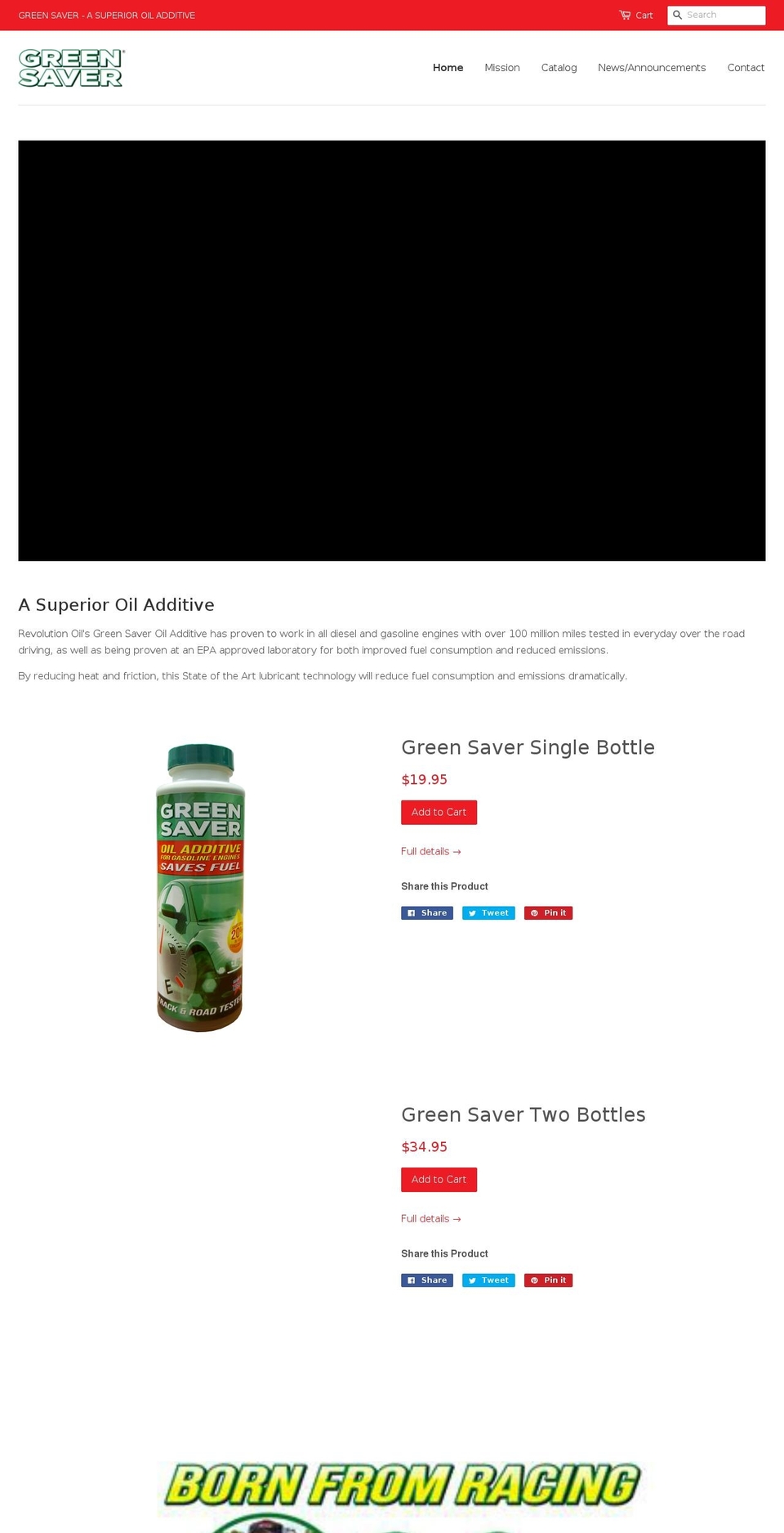 greensaveradditive.com — Shopify storefront screenshot
