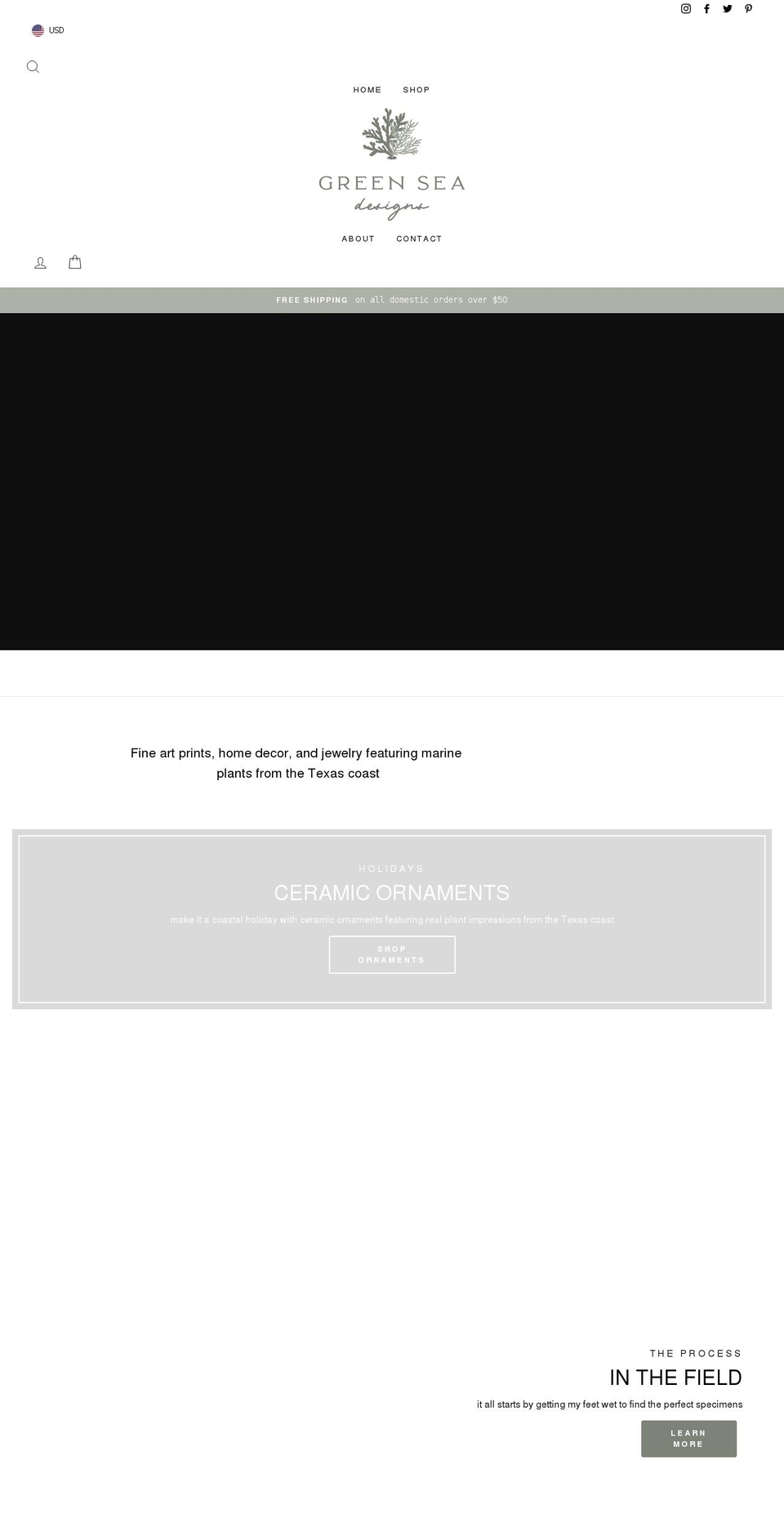 greenseadesigns.com shopify website screenshot