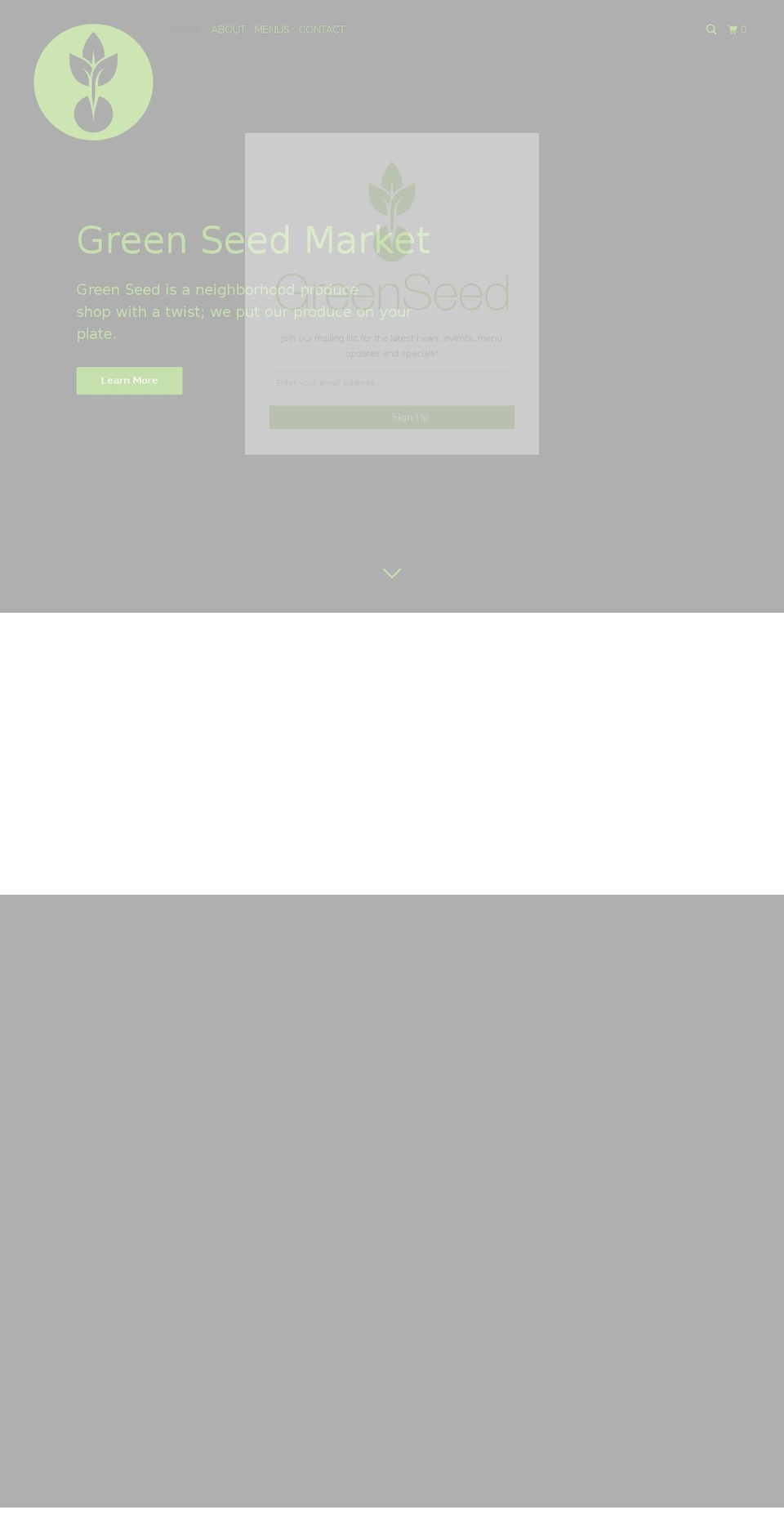 greenseedmarket.com shopify website screenshot