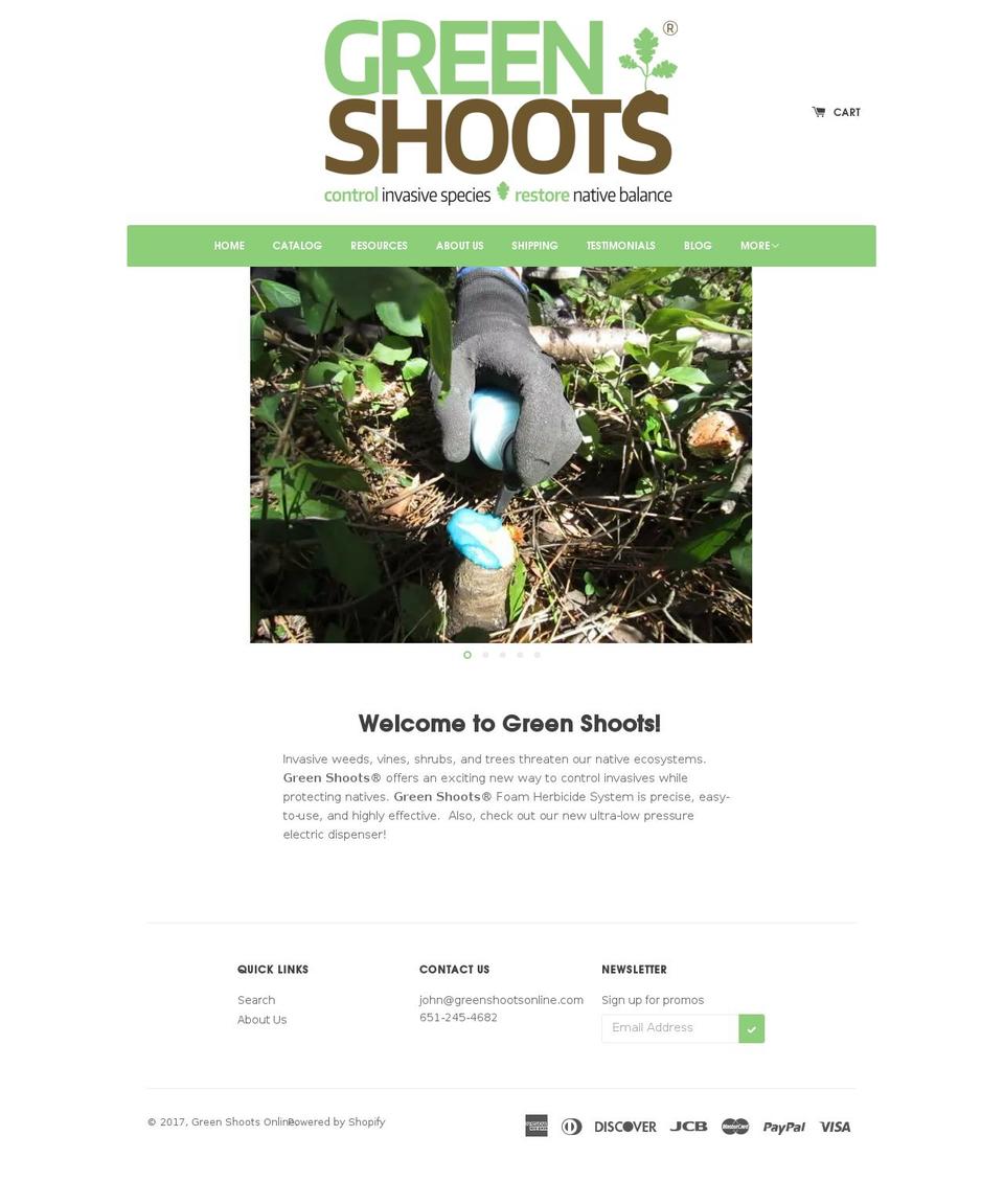greenshootsonline.com shopify website screenshot