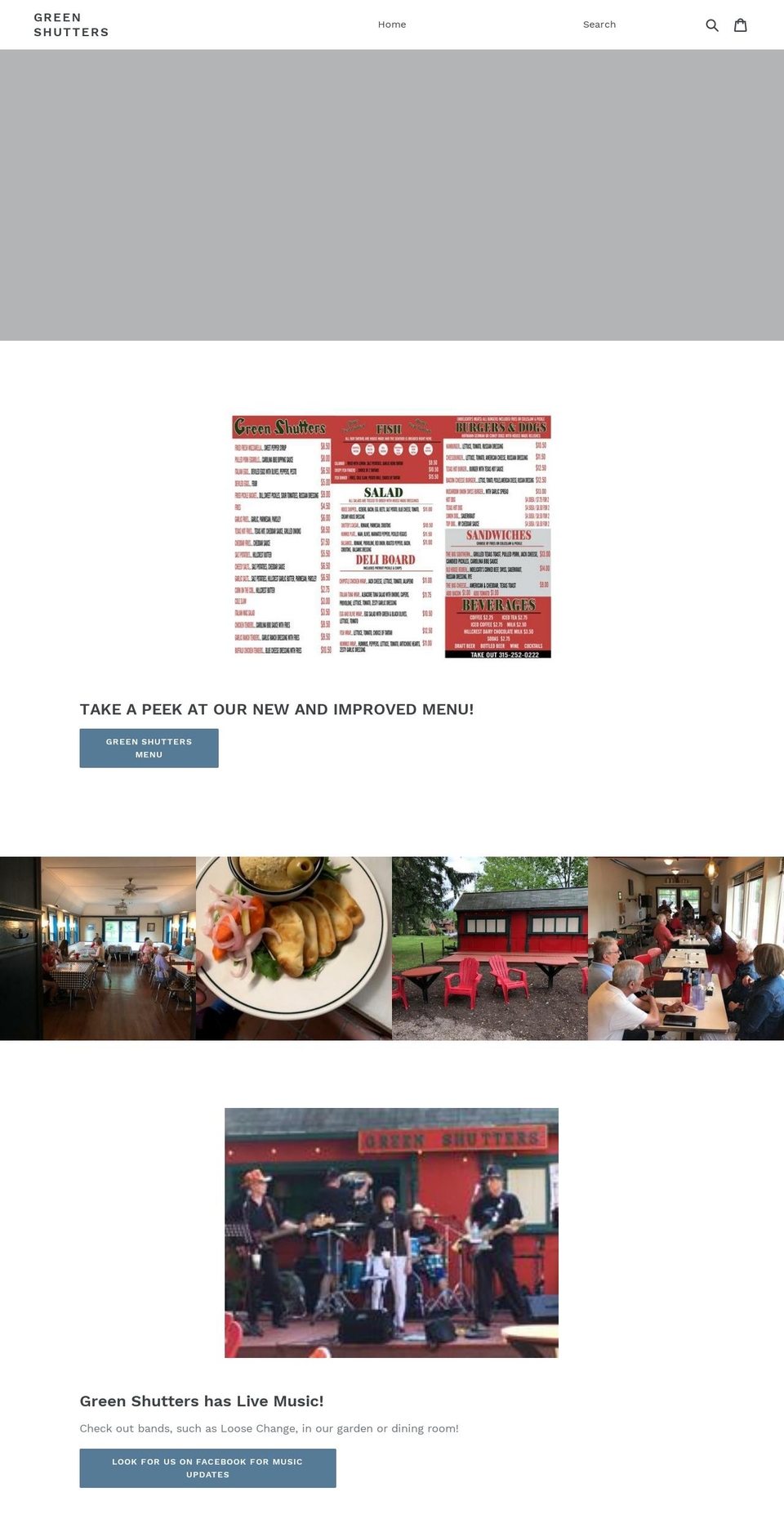 greenshuttersrestaurant.com — Shopify storefront screenshot