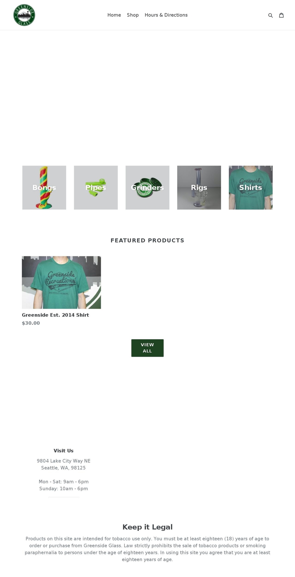 greensideglass.com — Shopify storefront screenshot
