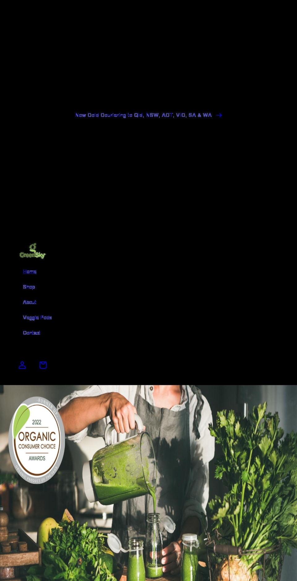 greenskyorganic.com.au shopify website screenshot