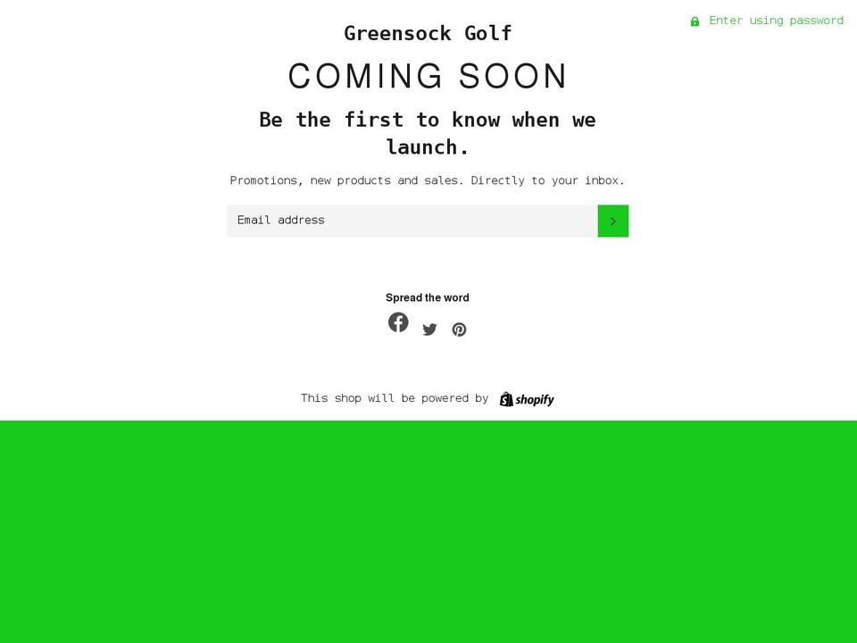 greensockgolf.co.uk shopify website screenshot